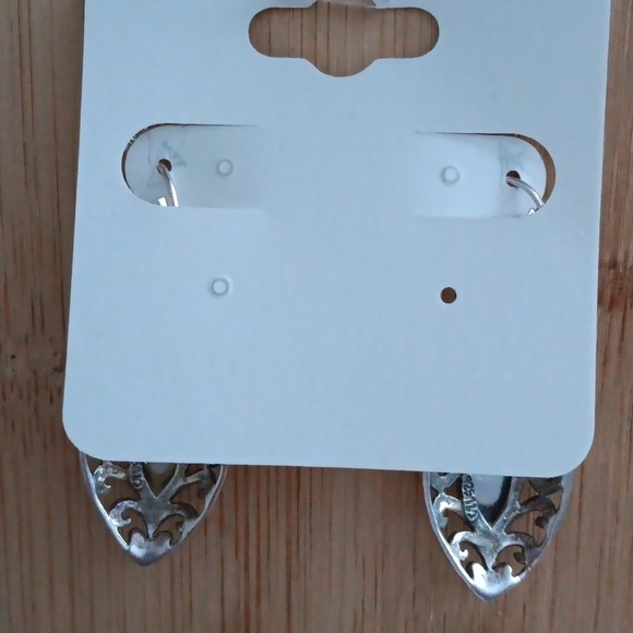 Mother of Pearl Sterling Silver Tear Drop Lever Back Earrings - Picture 8 of 9